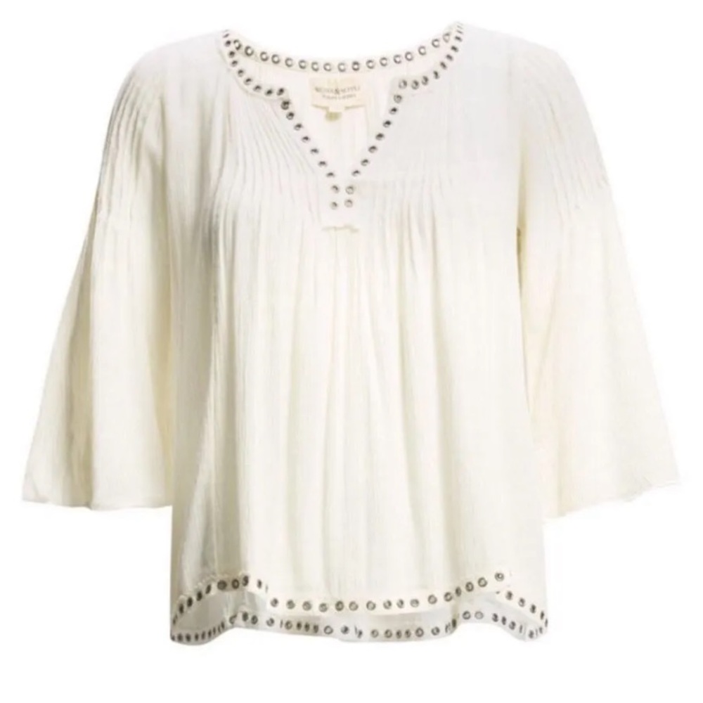 Denim & Supply Ralph Lauren White Studded Peasant Blouse